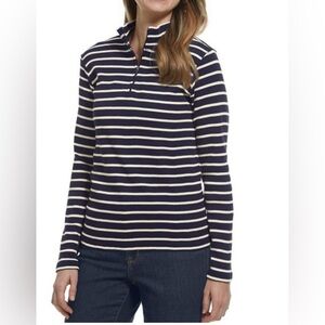 L.L.Bean Women’s White and Navy Jumper Sweater Size Large Excellent Condition